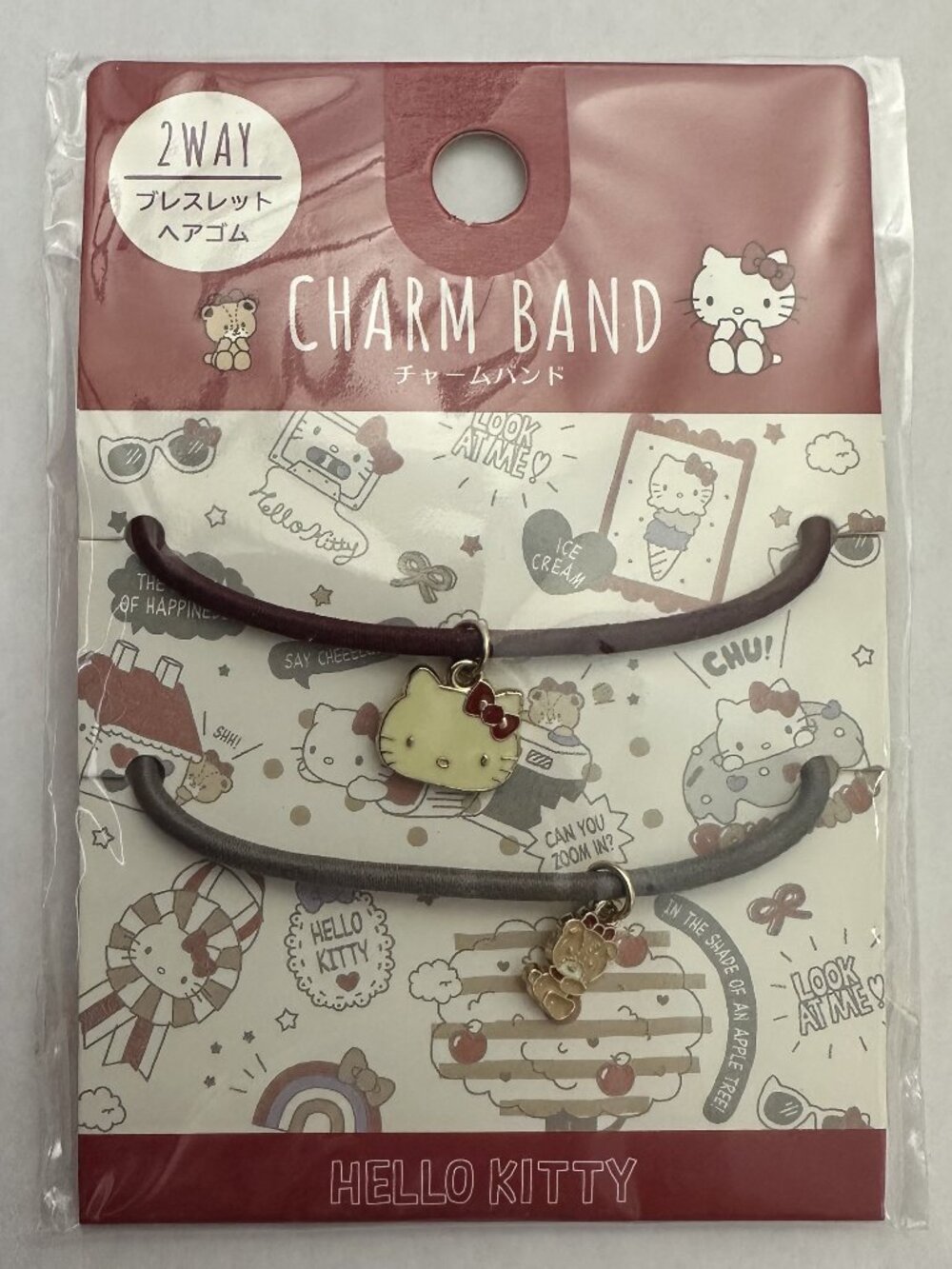 Sanrio Hello Kitty Tiny Chum Charm Band Set 2-Way Bracelet Hair Tie